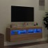 Muebles de TV de pared luces LED 2 uds roble Sonoma 60x30x40