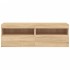 Muebles de TV de pared luces LED 2 uds roble Sonoma 60x30x40