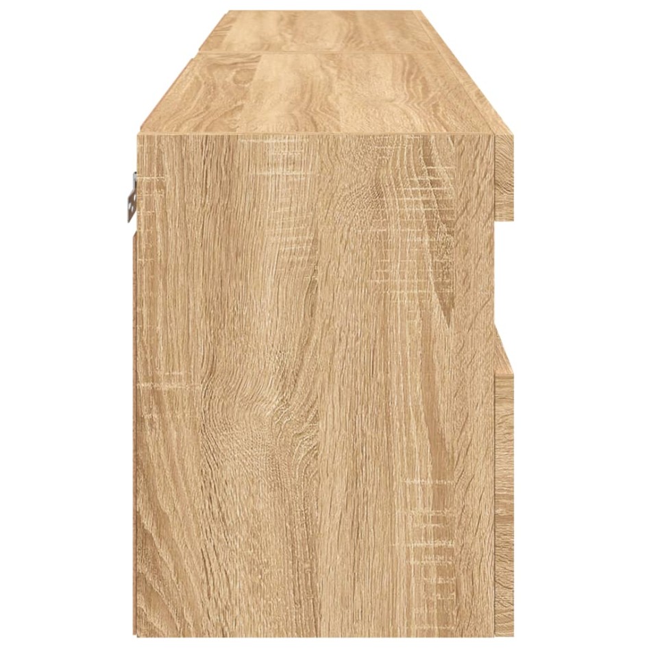 Muebles de TV de pared luces LED 2 uds roble Sonoma 60x30x40