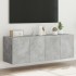 Muebles TV de pared luces LED 2 uds gris hormigón 60x35x41