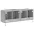 Muebles TV de pared luces LED 2 uds gris hormigón 60x35x41