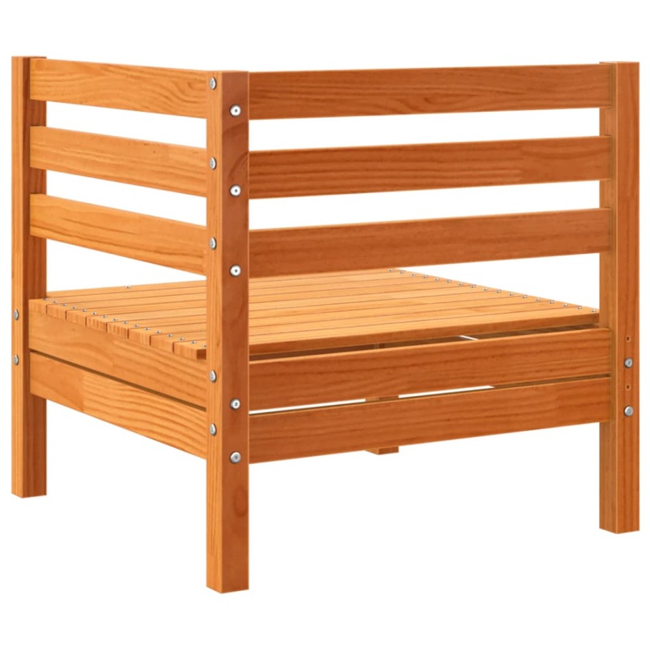 Sofá de jardín de esquina madera maciza de pino marrón