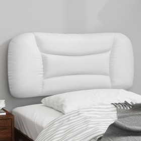 Cabecero de cama acolchado cuero sintético blanco 90