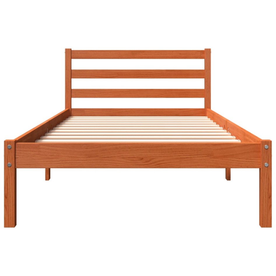Estructura de cama sin colchón madera de pino marrón 90x200