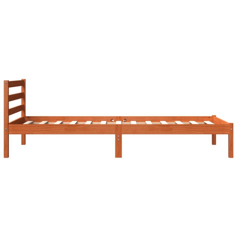Estructura de cama sin colchón madera de pino marrón 90x200