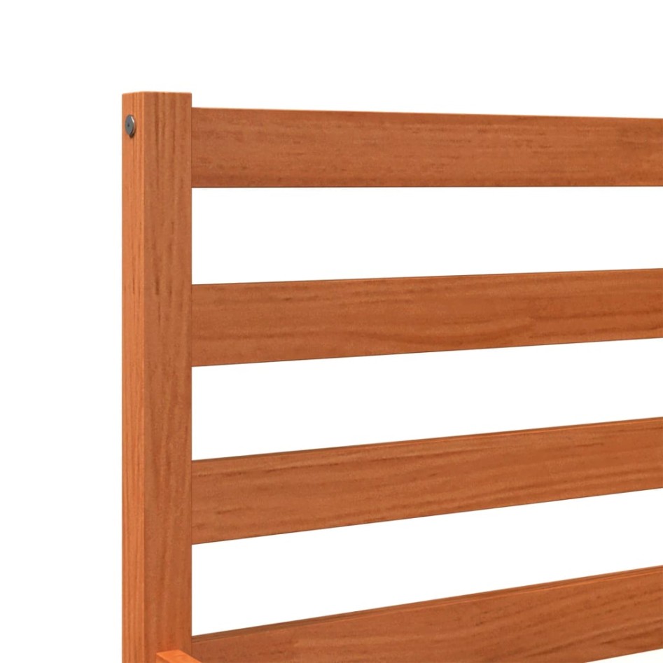 Estructura de cama sin colchón madera maciza marrón 135x190