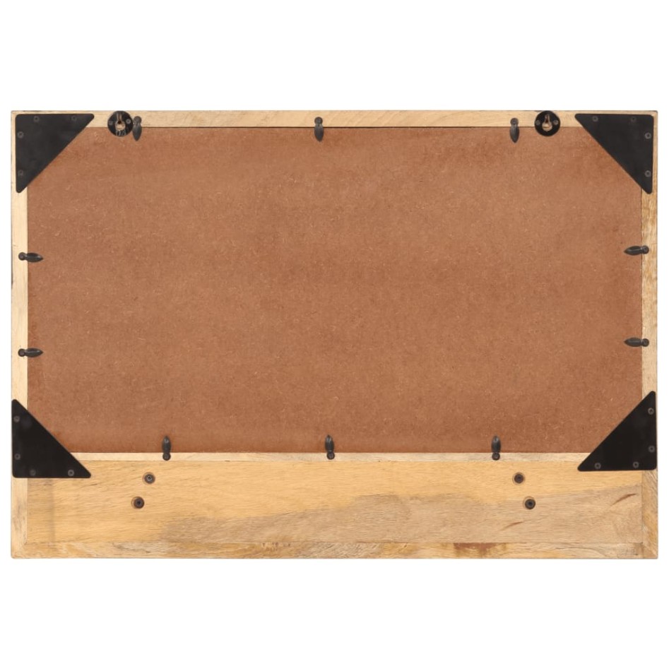 Espejo con estantes madera maciza de mango y vidrio 80x8x55