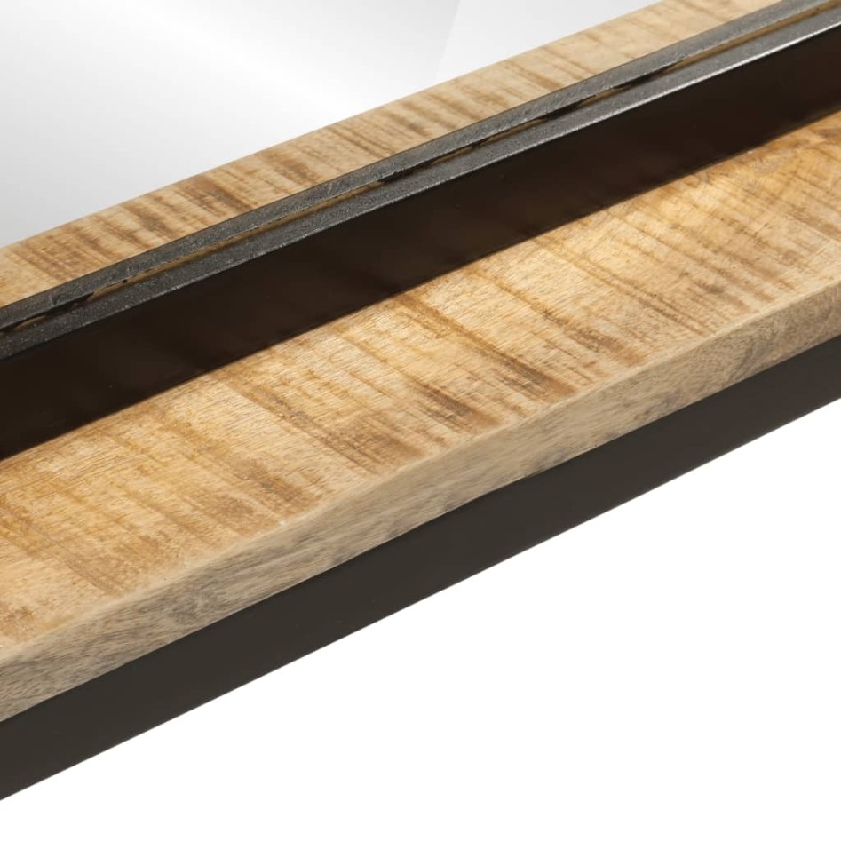 Espejo con estantes madera maciza de mango y vidrio 80x8x55
