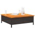 Mesa de jardín ratán y madera de acacia negro 70x70x25