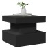 Mesa de centro con luces LED negro 50x50x40