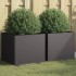 Jardineras 2 unidades acero negro 42x40x39