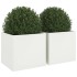 Jardineras 2 unidades acero blanco 49x47x46