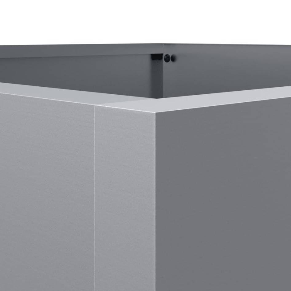 Jardinera de acero galvanizado plateado 52x48x75