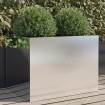 Jardinera de acero inoxidable plateado 62x47x46 cm