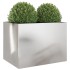 Jardinera de acero inoxidable plateado 62x47x46