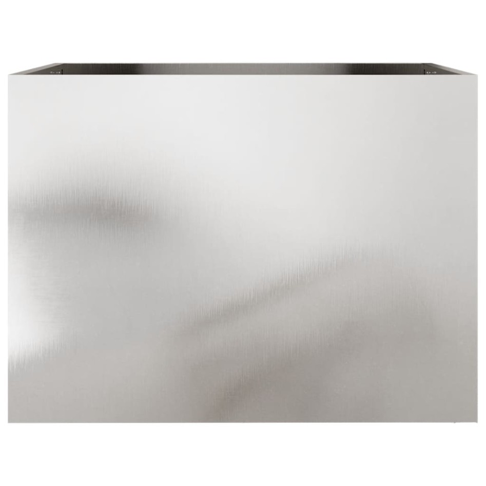 Jardinera de acero inoxidable plateado 62x47x46