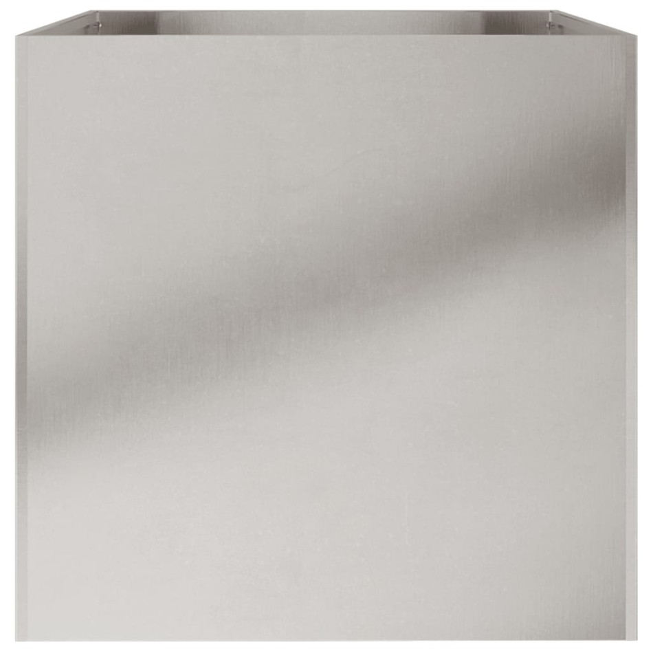 Jardinera de acero inoxidable plateado 62x47x46