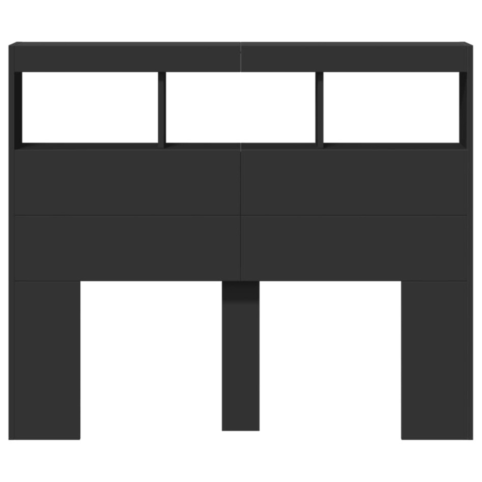 Cabecero de cama con LED negro 120x17x102