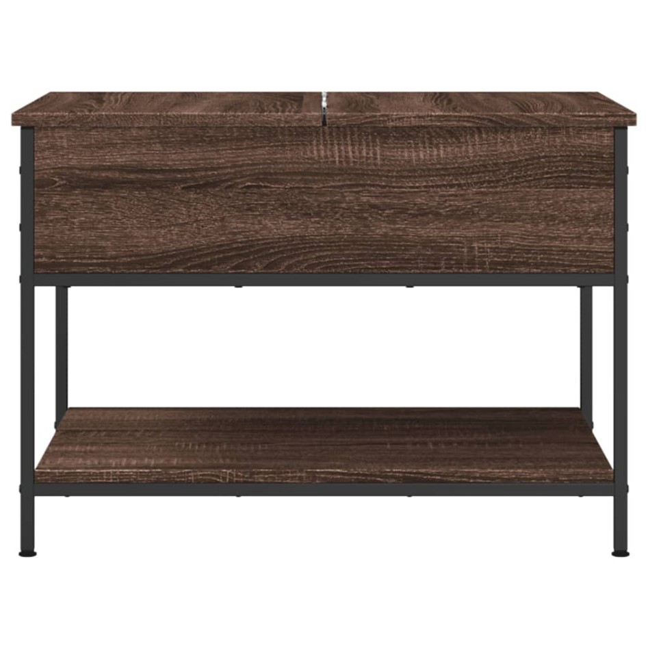 Mesa de centro madera ingeniería metal marrón roble 70x50x50