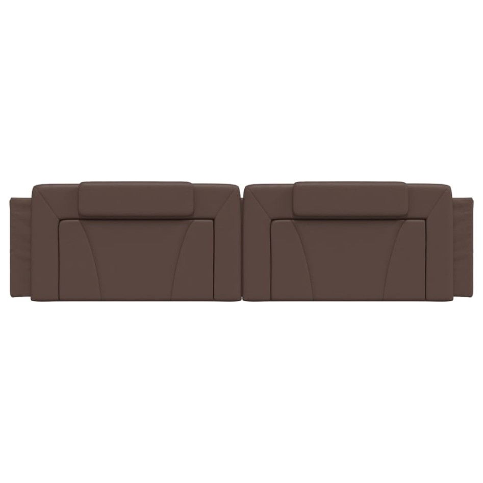 Cabecero de cama acolchado cuero sintético marrón 200