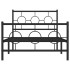 Estructura cama sin colchón con estribo metal negro 100x190