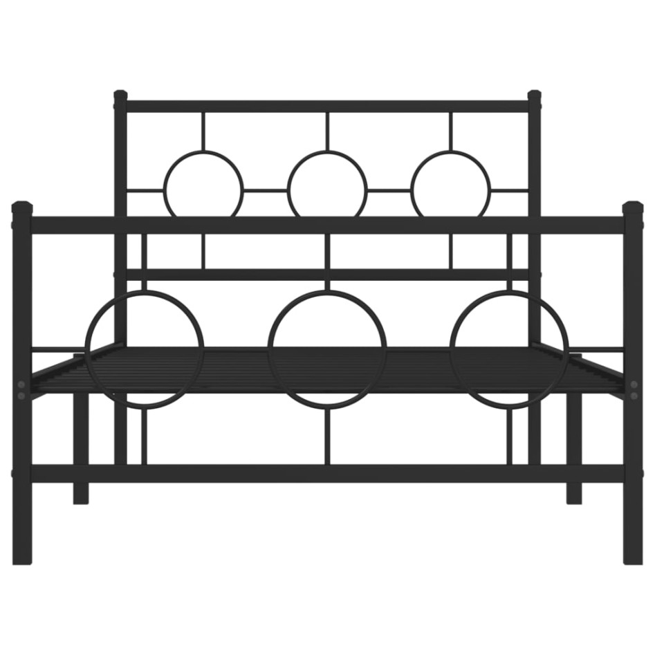 Estructura cama sin colchón con estribo metal negro 100x190