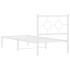 Estructura cama sin colchón con cabecero metal blanco 75x190