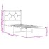 Estructura cama sin colchón con cabecero metal blanco 75x190