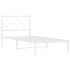 Estructura cama sin colchón con cabecero metal blanco 90x190
