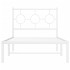 Estructura cama sin colchón con cabecero metal blanco 90x190