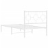Estructura cama sin colchón con cabecero metal blanco 90x190