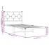 Estructura cama sin colchón con cabecero metal blanco 90x190