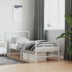 Estructura cama sin colchón con estribo metal blanco 80x200 cm