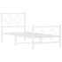 Estructura cama sin colchón con estribo metal blanco 80x200
