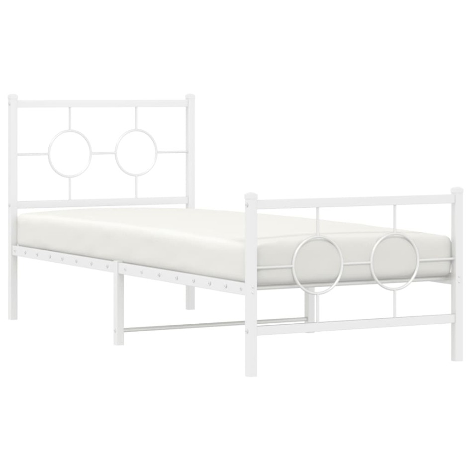 Estructura cama sin colchón con estribo metal blanco 80x200
