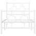 Estructura cama sin colchón con estribo metal blanco 80x200