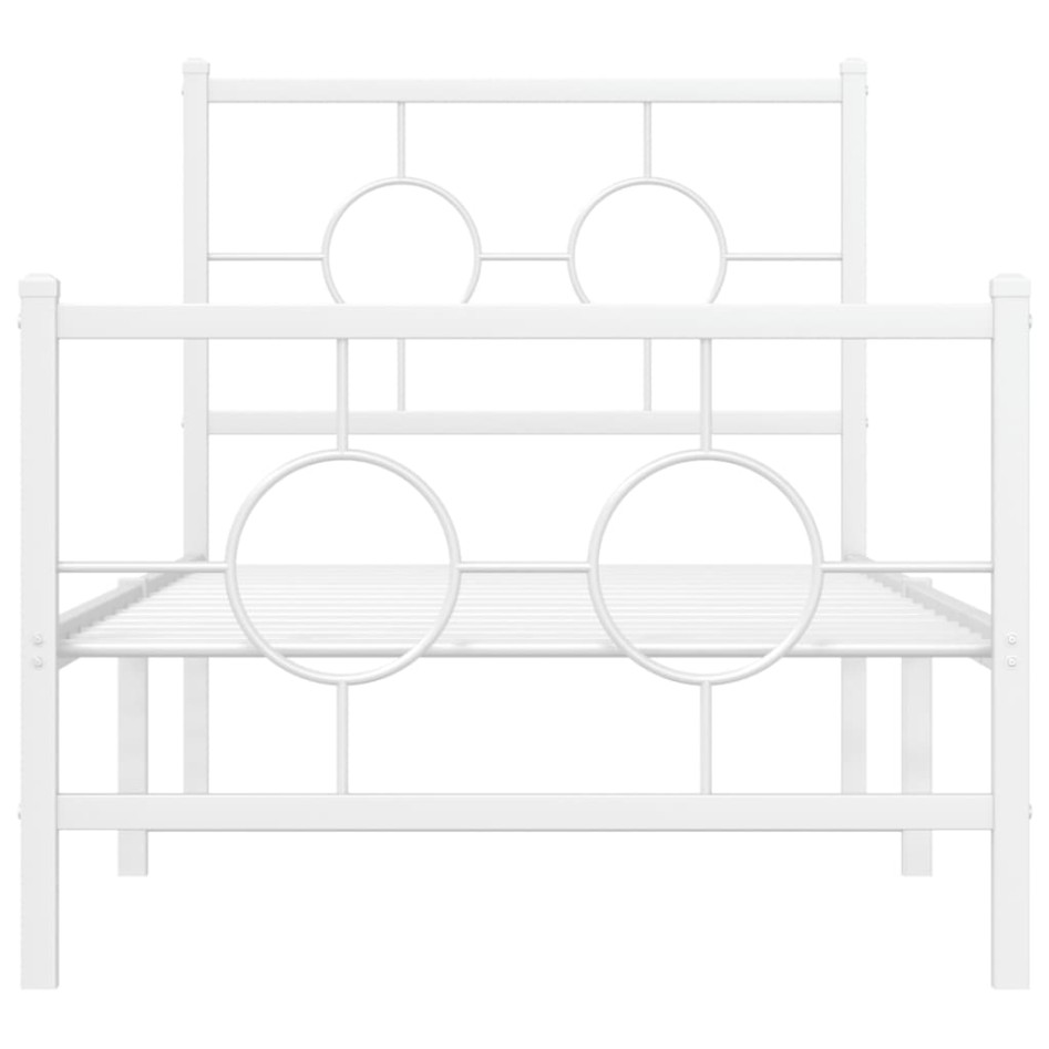 Estructura cama sin colchón con estribo metal blanco 80x200