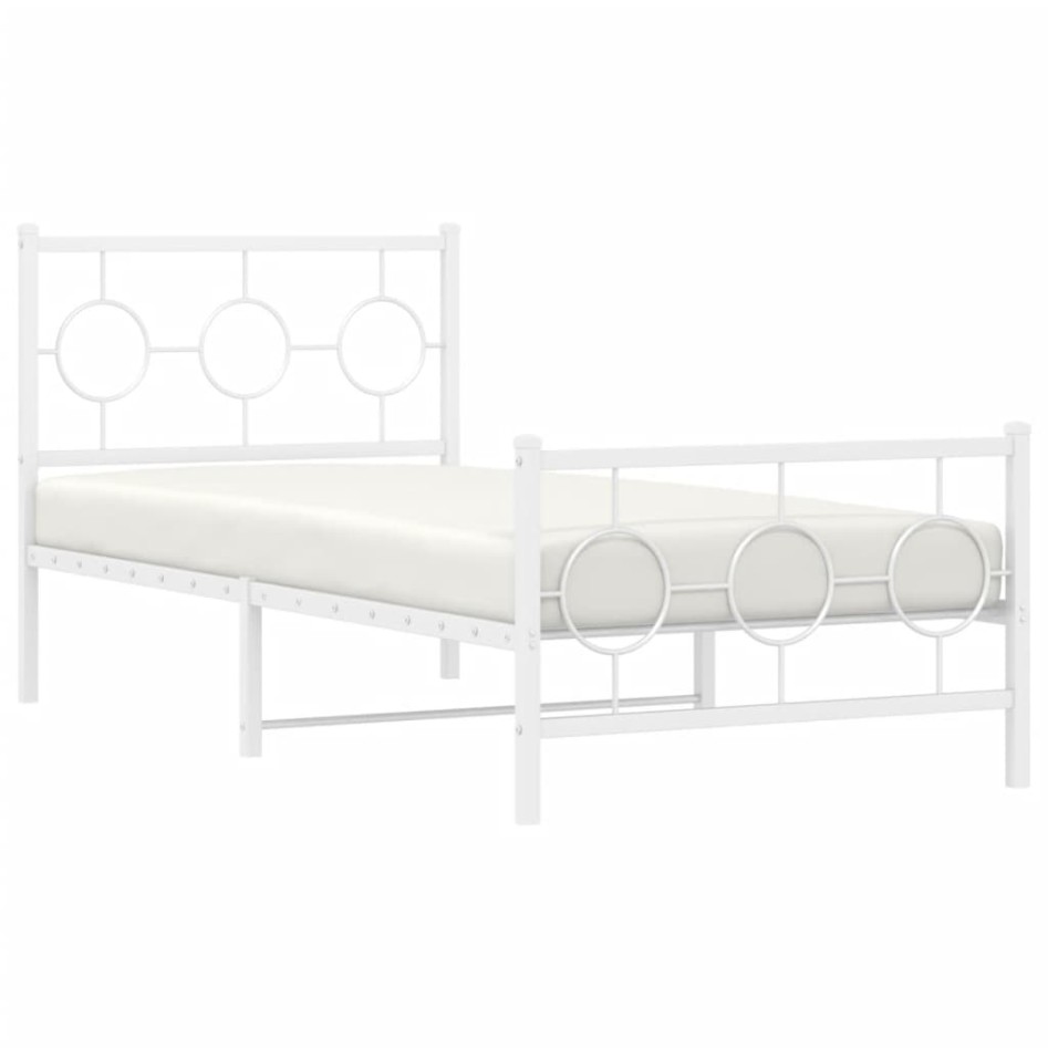 Estructura cama sin colchón con estribo metal blanco 90x200