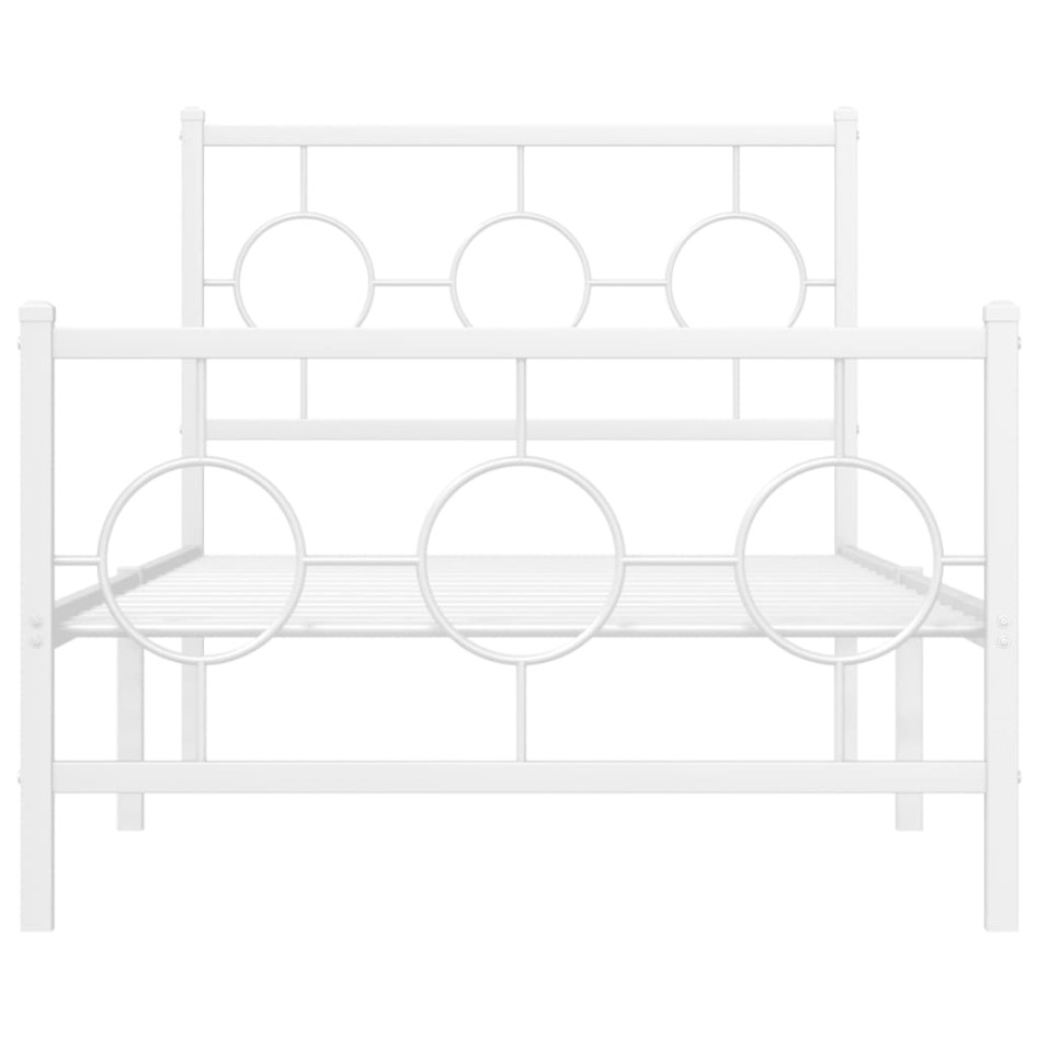 Estructura cama sin colchón con estribo metal blanco 90x200