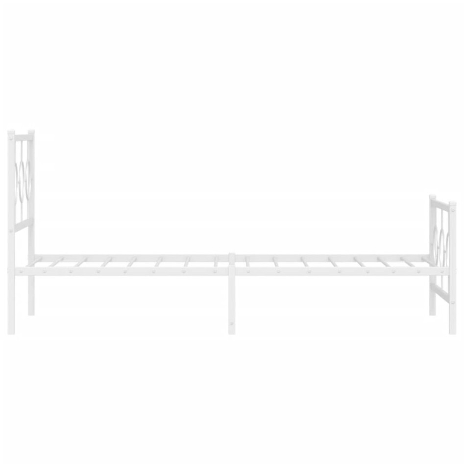 Estructura cama sin colchón con estribo metal blanco 90x200