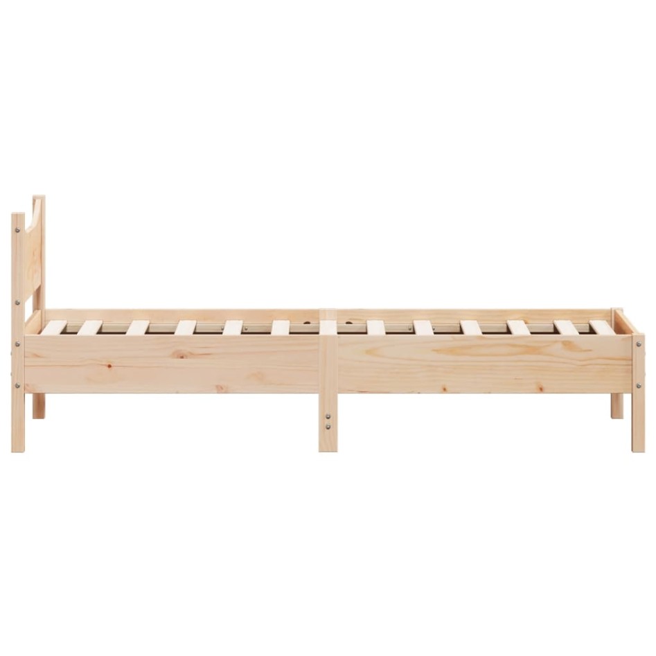 Estructura de cama sin colchón madera maciza pino 75x190