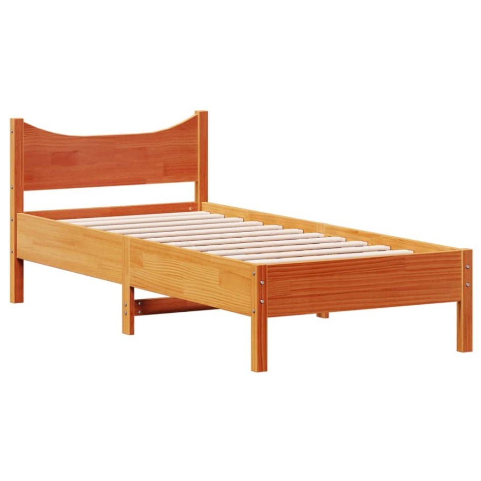 Estructura de cama sin colchón madera maciza marrón 75x190