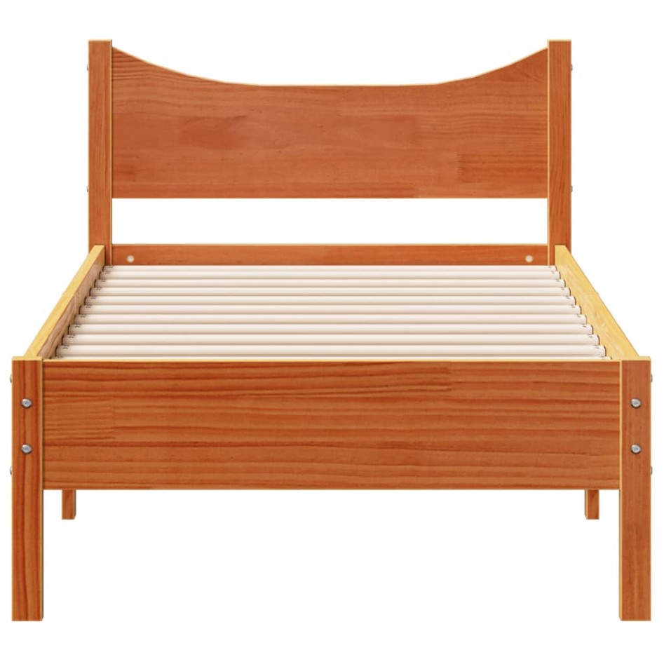 Estructura de cama sin colchón madera maciza marrón 75x190