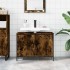 Armario lavabo baño madera ingeniería roble ahumado 80x30x60