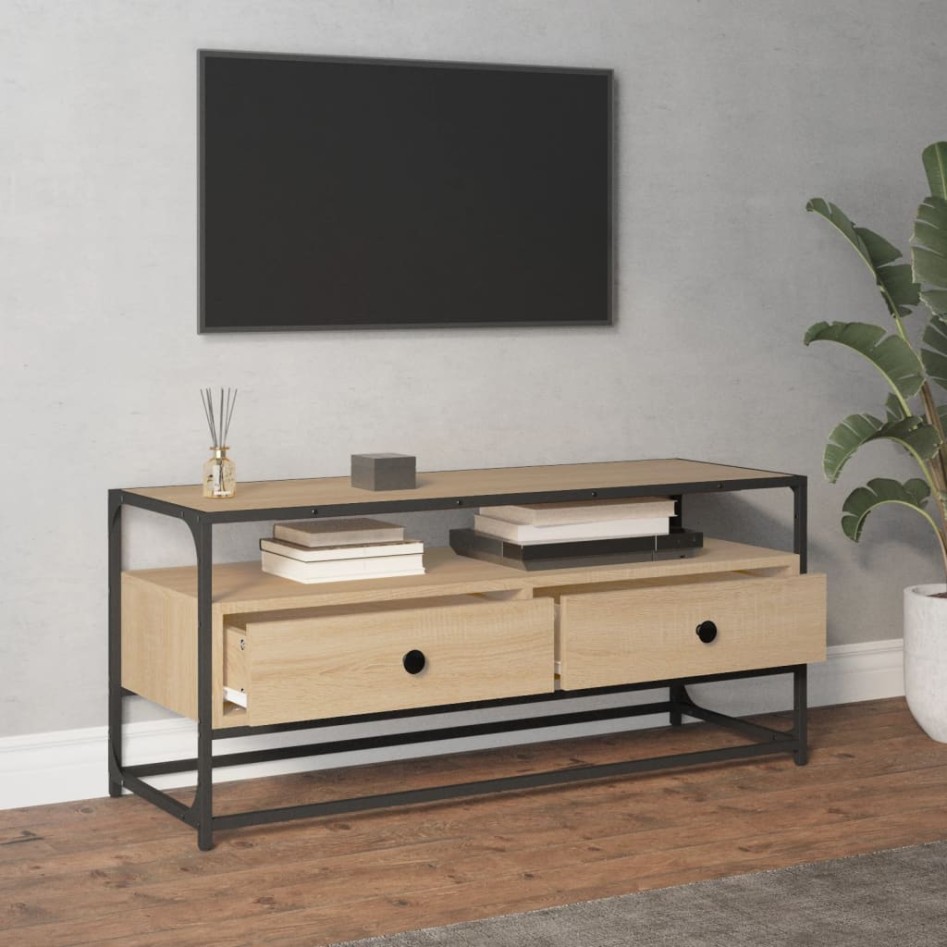 Mueble para TV madera contrachapada roble Sonoma 100x35x45