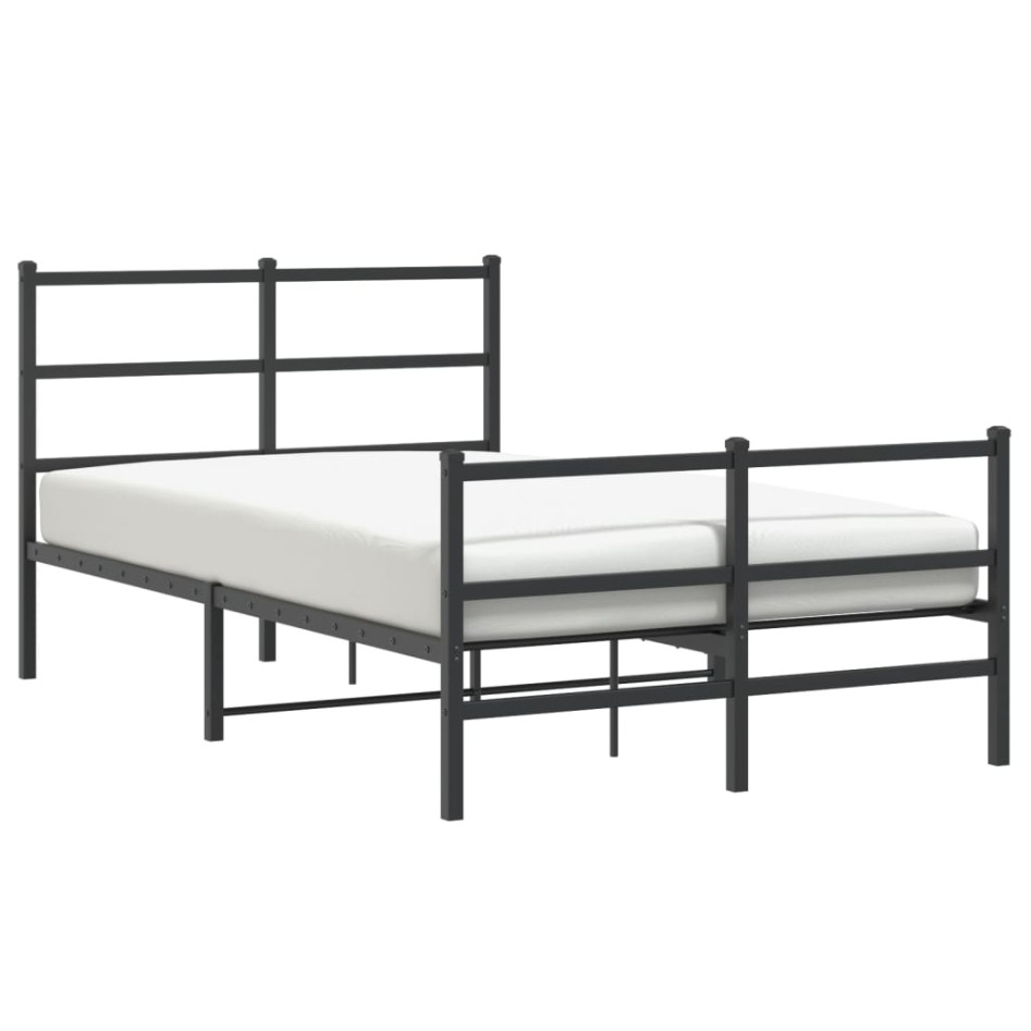 Estructura cama sin colchón con estribo metal negro 120x190