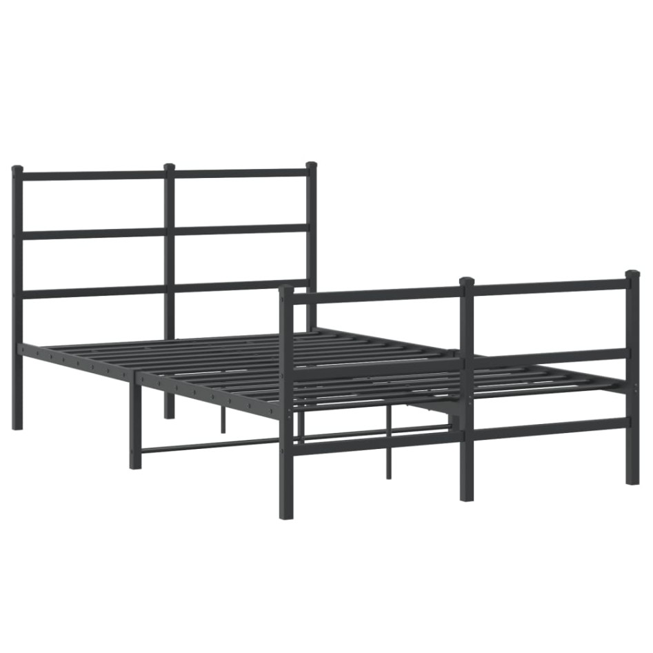 Estructura cama sin colchón con estribo metal negro 120x190