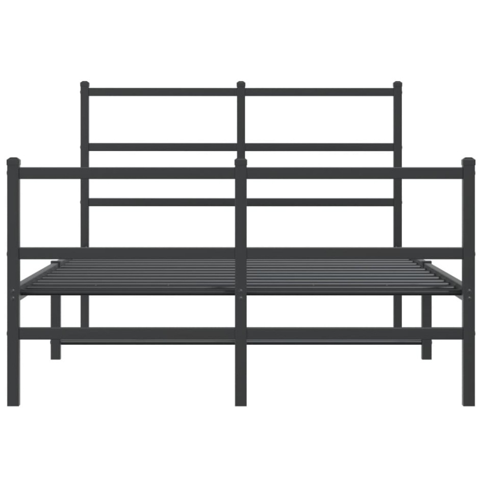 Estructura cama sin colchón con estribo metal negro 120x190