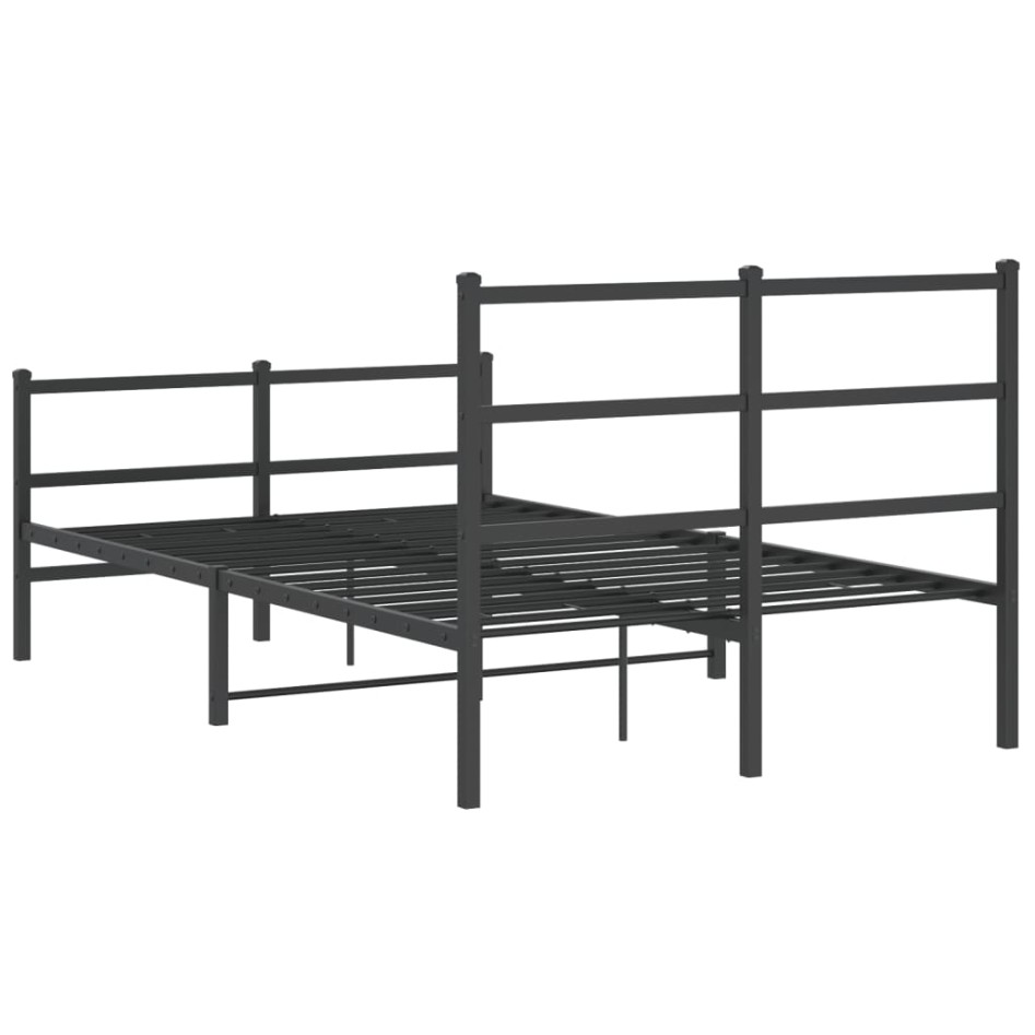 Estructura cama sin colchón con estribo metal negro 120x190