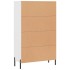 Aparador alto madera de ingeniería blanco 69,5x31x115